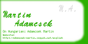 martin adamcsek business card